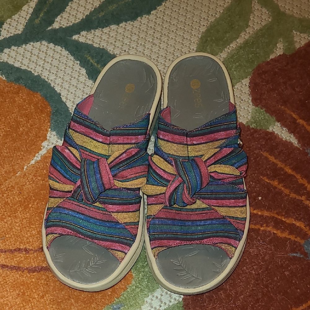 Bzees Multicolor Striped Women's Mules